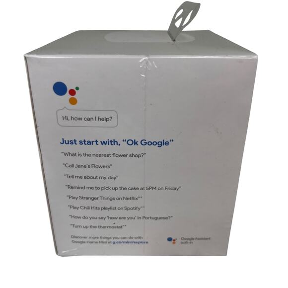 Google Home Mini Smart Speaker Google Assistant Chalk GA00210-US New - Picture 4 of 10